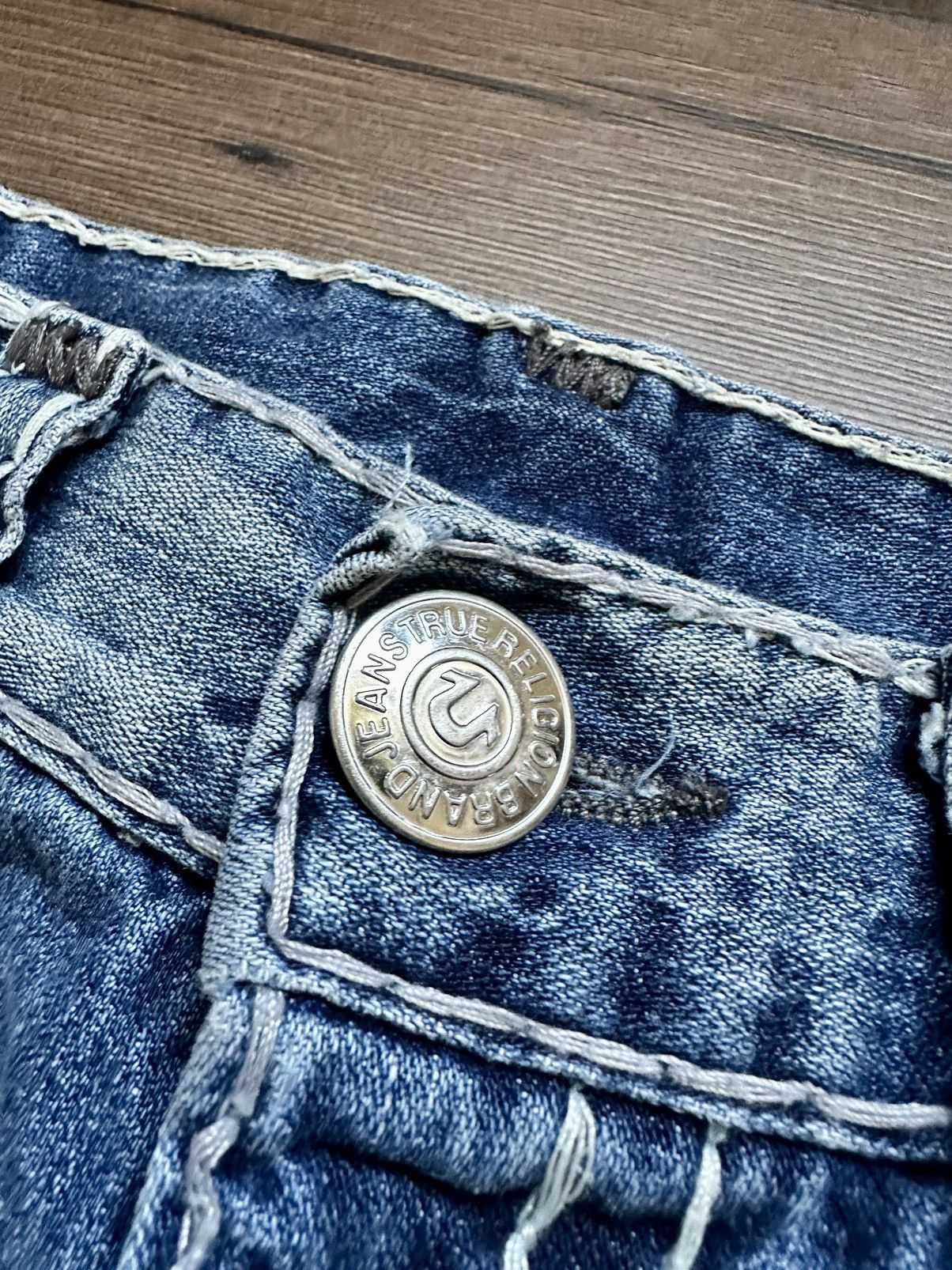 True Religion 🇺🇸Vintage True Religion Faded Denim jeans Made in Usa Size US 34 / EU 50 - 9 Thumbnail