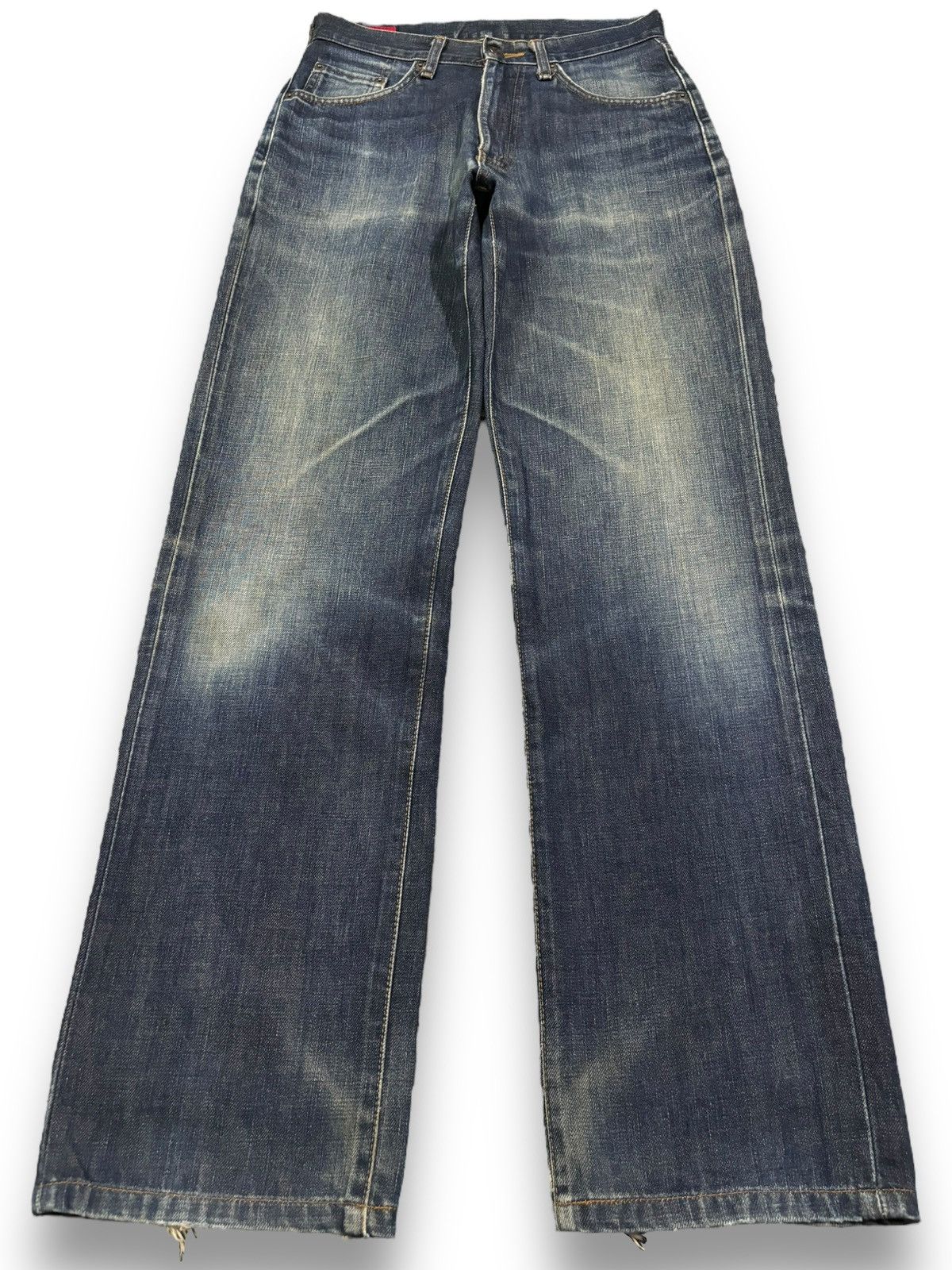 Edwin Vintage Edwin 503Z Dark Blue Wash Loose Fit Ripped Jeans Size US 28 / EU 44 - 1 Thumbnail