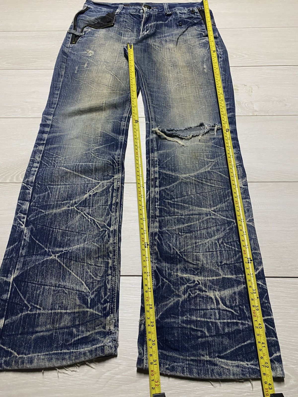 If Six Was Nine Blow By Blue Skull Button Denim Underground Japan Brand Rare Size US 32 / EU 48 - 19 Thumbnail