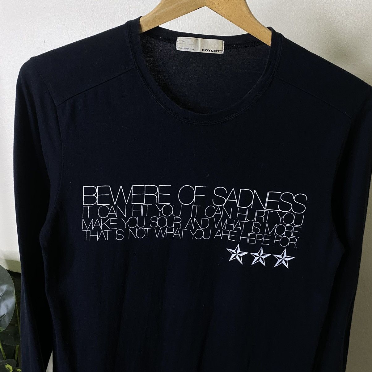 Boycott Bewere Of Sadness Wild Poem Grunge Gothic Punk LS T Shirt Size US S / EU 44-46 / 1 - 2 Thumbnail