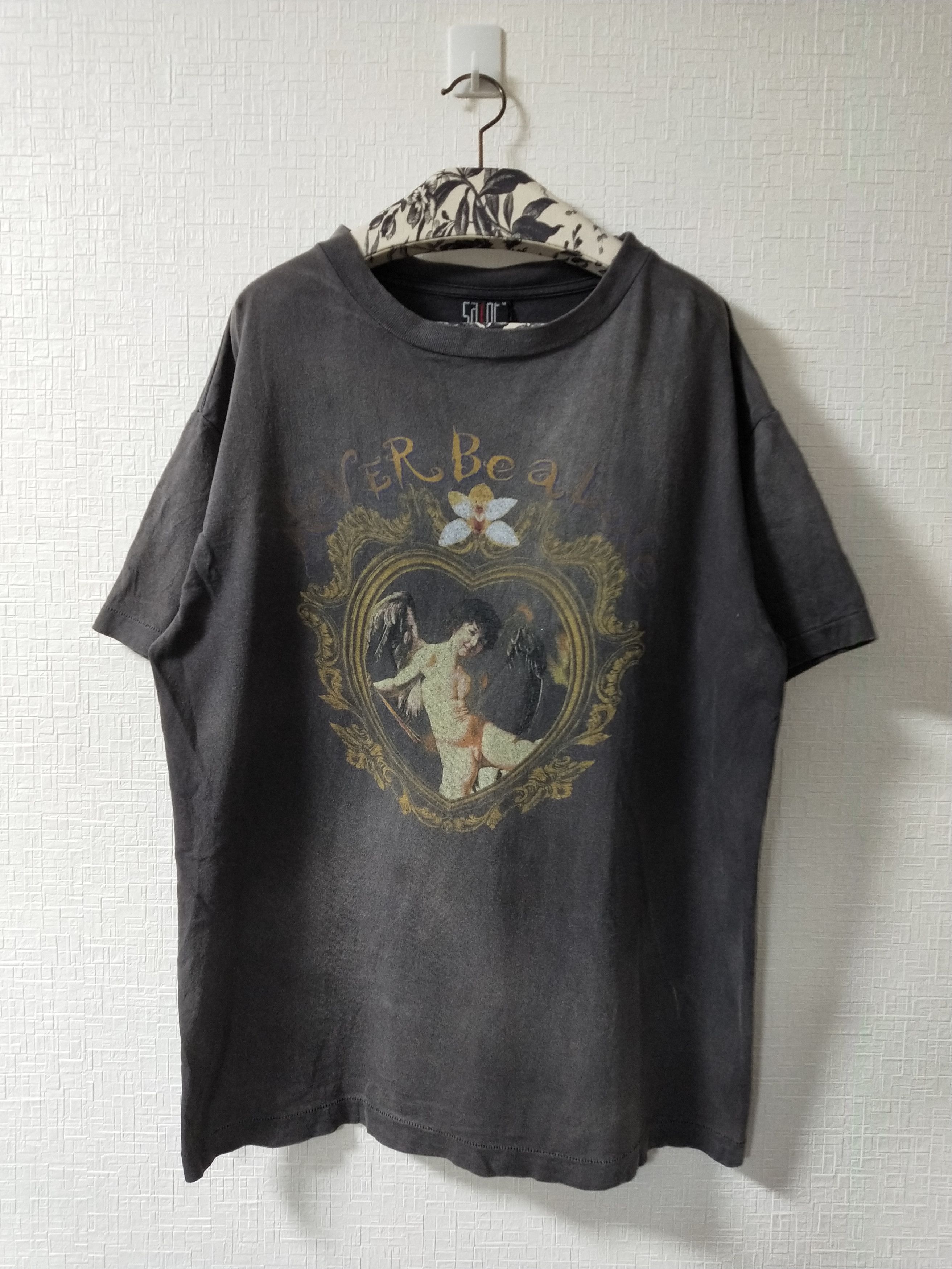 image of Saint Michael Never Be Alone Tee in Washed Black, Men's (Size Medium)