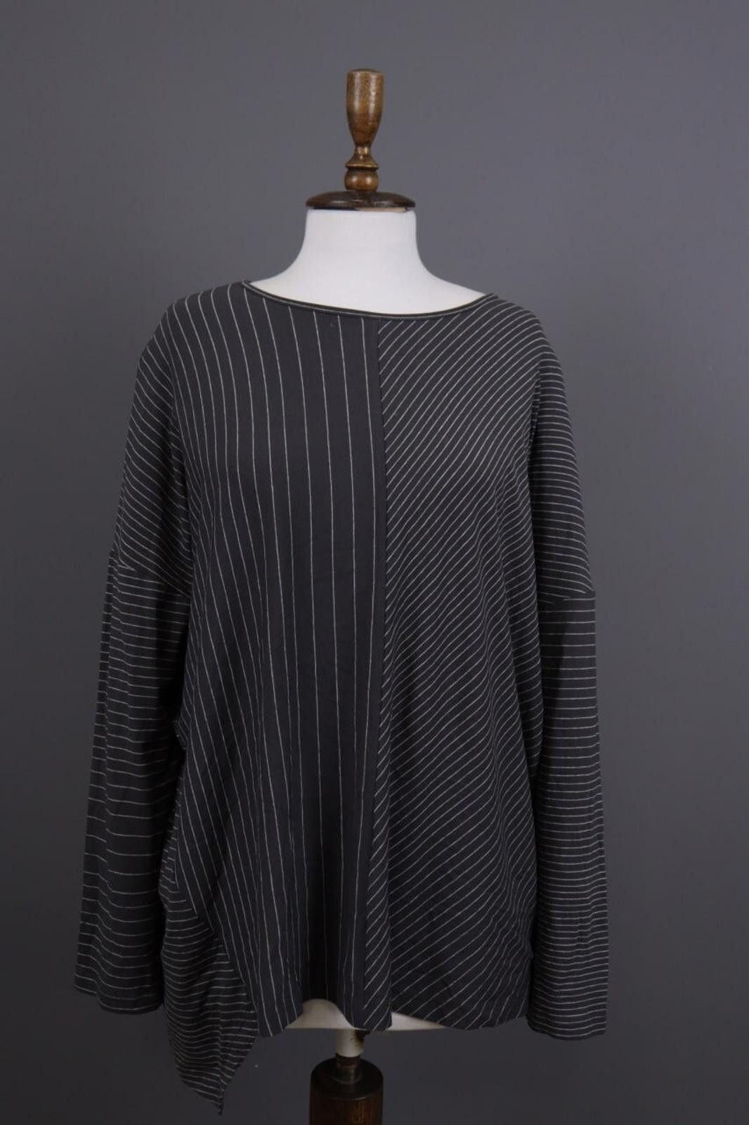 Oscar De La Renta Oska Brown Striped Relaxed Lagenlook Tunic Dress Size 2 Size XS / US 0-2 / IT 36-38 - 2 Thumbnail