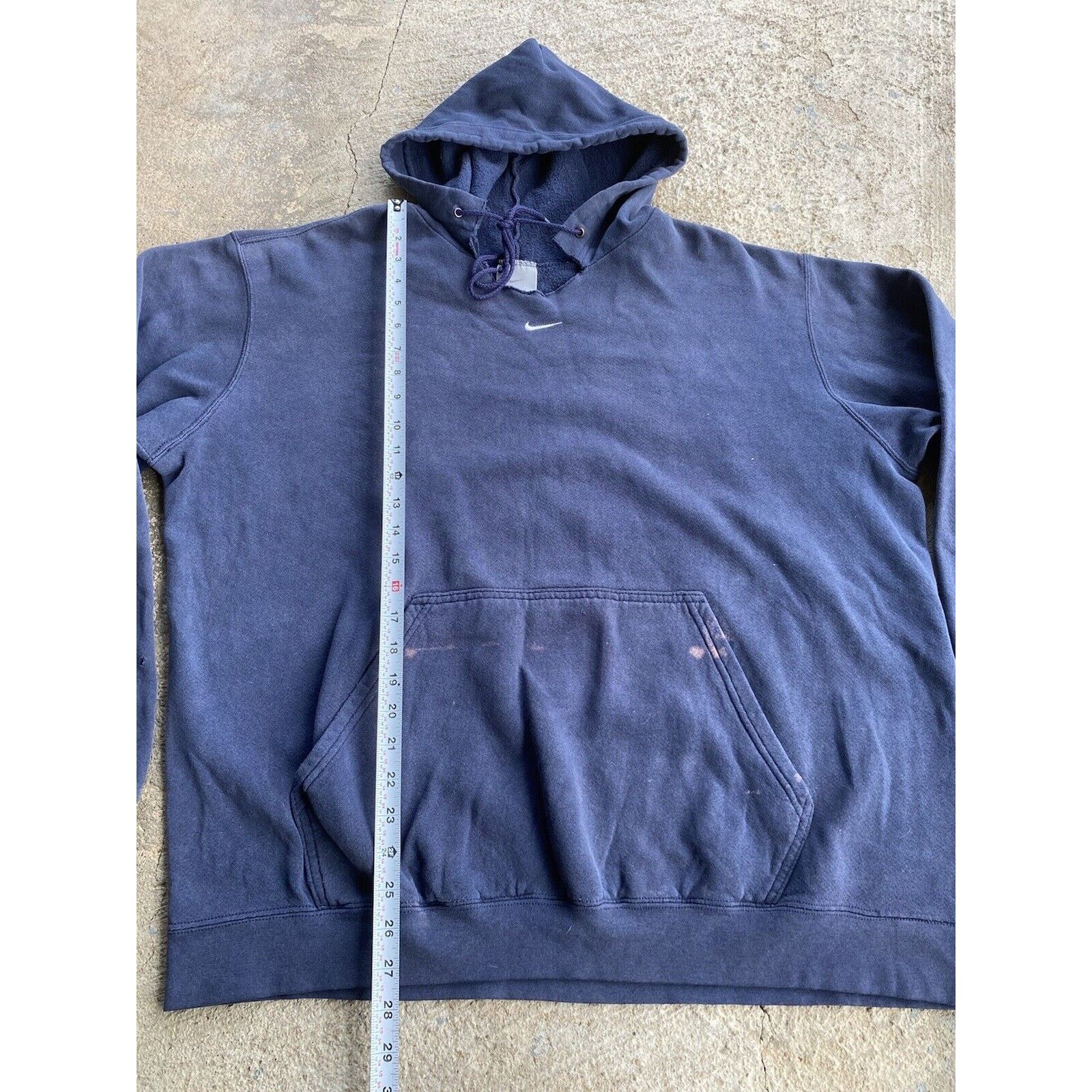 Nike Vtg Y2K NIKE Center Swoosh Check Hoodie Faded Distressed Size US XL / EU 56 / 4 - 14 Thumbnail