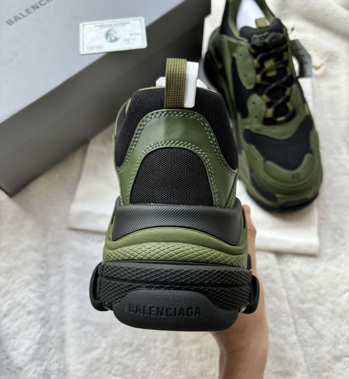 Balenciaga Balenciaga Olive/Black Triple S Sneakers Size US 14 / EU 47 - 3 Thumbnail