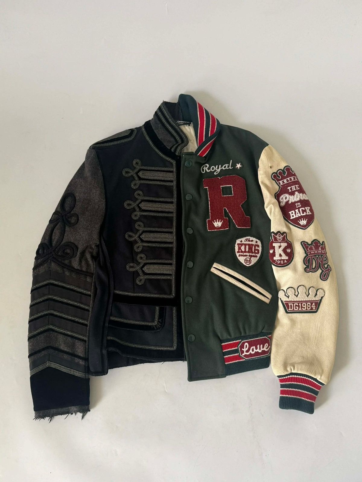 Dolce & Gabbana Dolce & Gabbana Royal Asymmetric Military Varsity Bomber Size US S / EU 44-46 / 1 - 1 Thumbnail