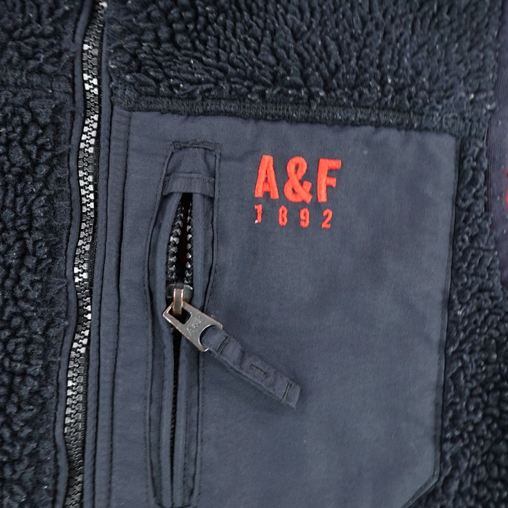 Abercrombie & Fitch Abercrombie & Fitch Vest Mens Medium Dark Blue Sherpa Fleece Zip Up Pile Deep Size US M / EU 48-50 / 2 - 3 Thumbnail