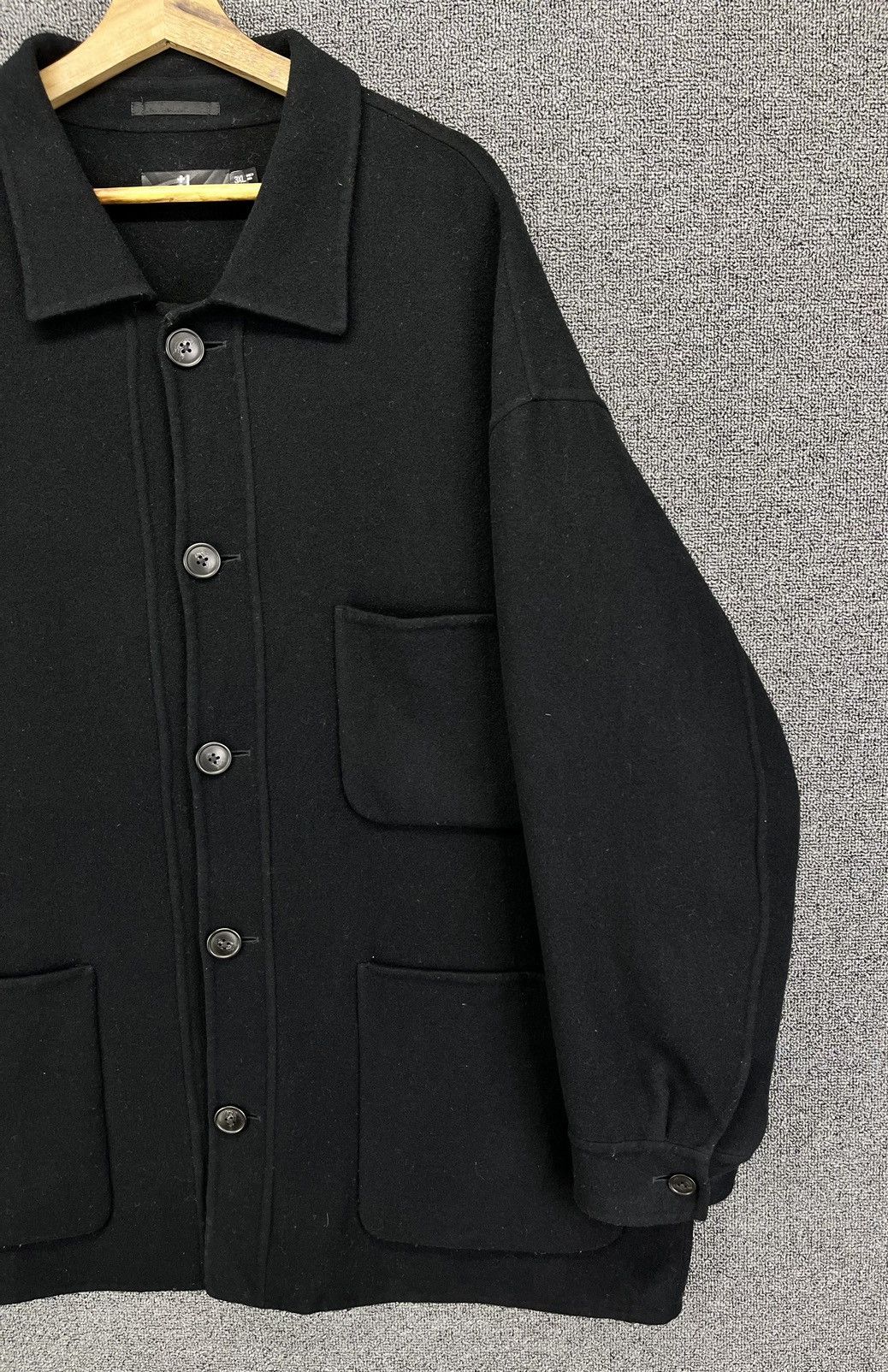 Jil Sander × Uniqlo Jil Sander x Uniqlo Black Button Up Wool Jacket Size US XXL / EU 58 / 5 - 3 Thumbnail