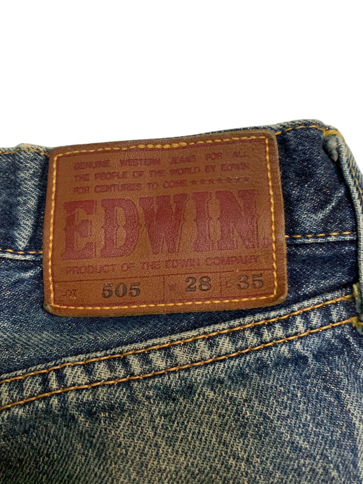 Kapital VTG EDWIN 505 SELVEDGE BAGGY FADED&RUSTY DISTRESSED DENIM Size US 27 - 11 Thumbnail