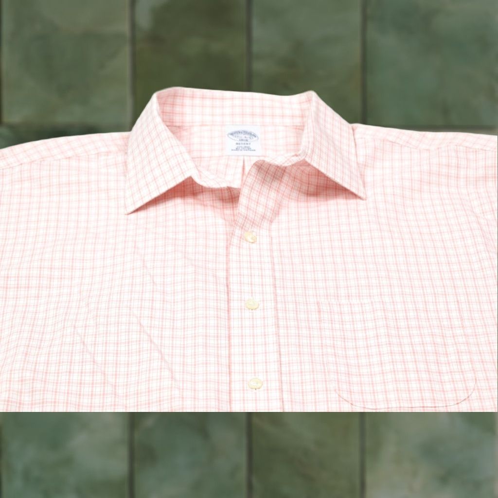 Brooks Brothers Brooks Brothers REGENT Shirt Mens 17.5 Red White Plaid Long Sleeve Button-Up Size US XXL / EU 58 / 5 - 1 Thumbnail