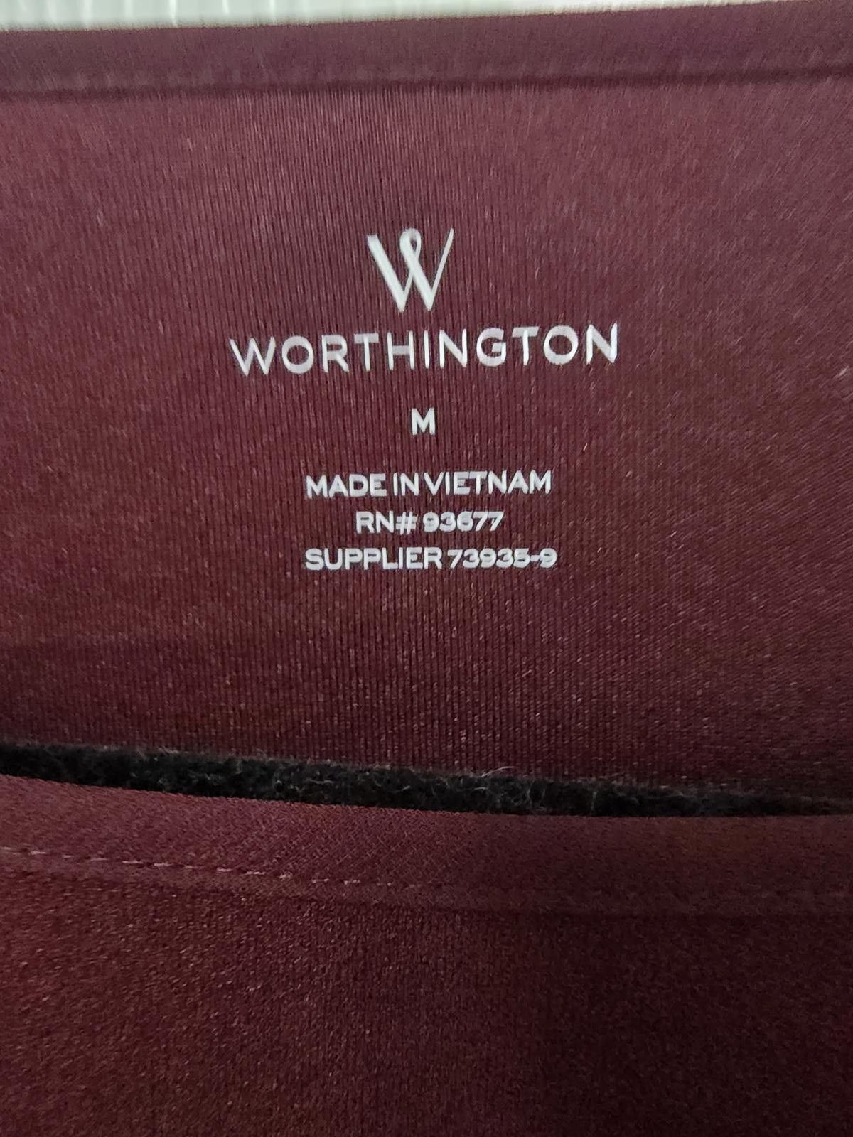 Worthington Worthington Madeira Wine Medium Top with Tie Detail Sleeves Size M / US 6-8 / IT 42-44 - 4 Thumbnail
