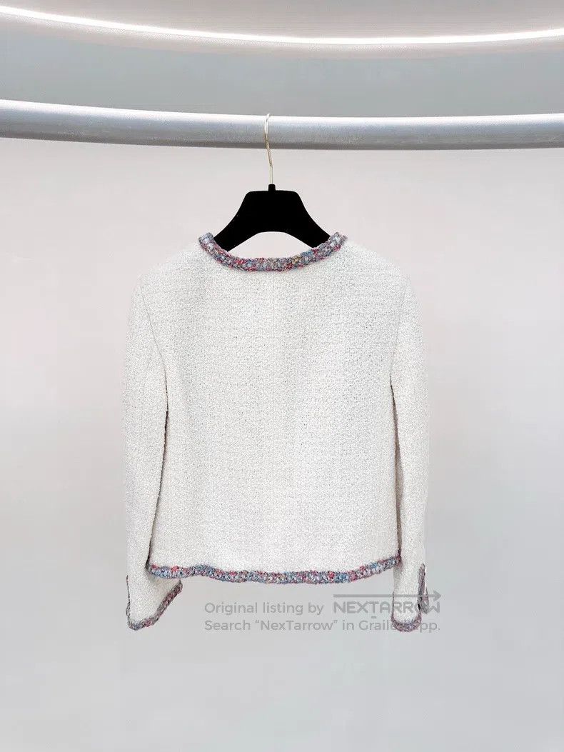 Chanel Chanel White soft tweed colourful rolled-edge coat Size XXS / US 00 / IT 34 - 2 Thumbnail