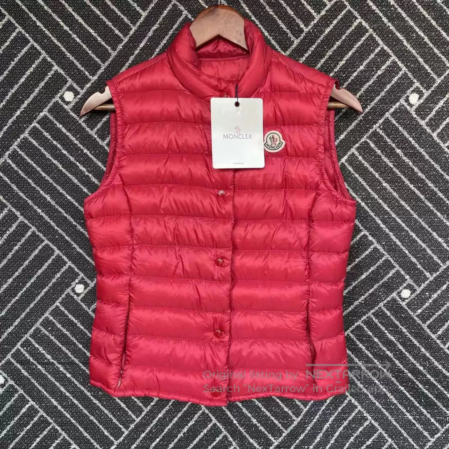 Moncler slim red down vest by Moncler. Size US XS / EU 42 / 0 - 1 Thumbnail