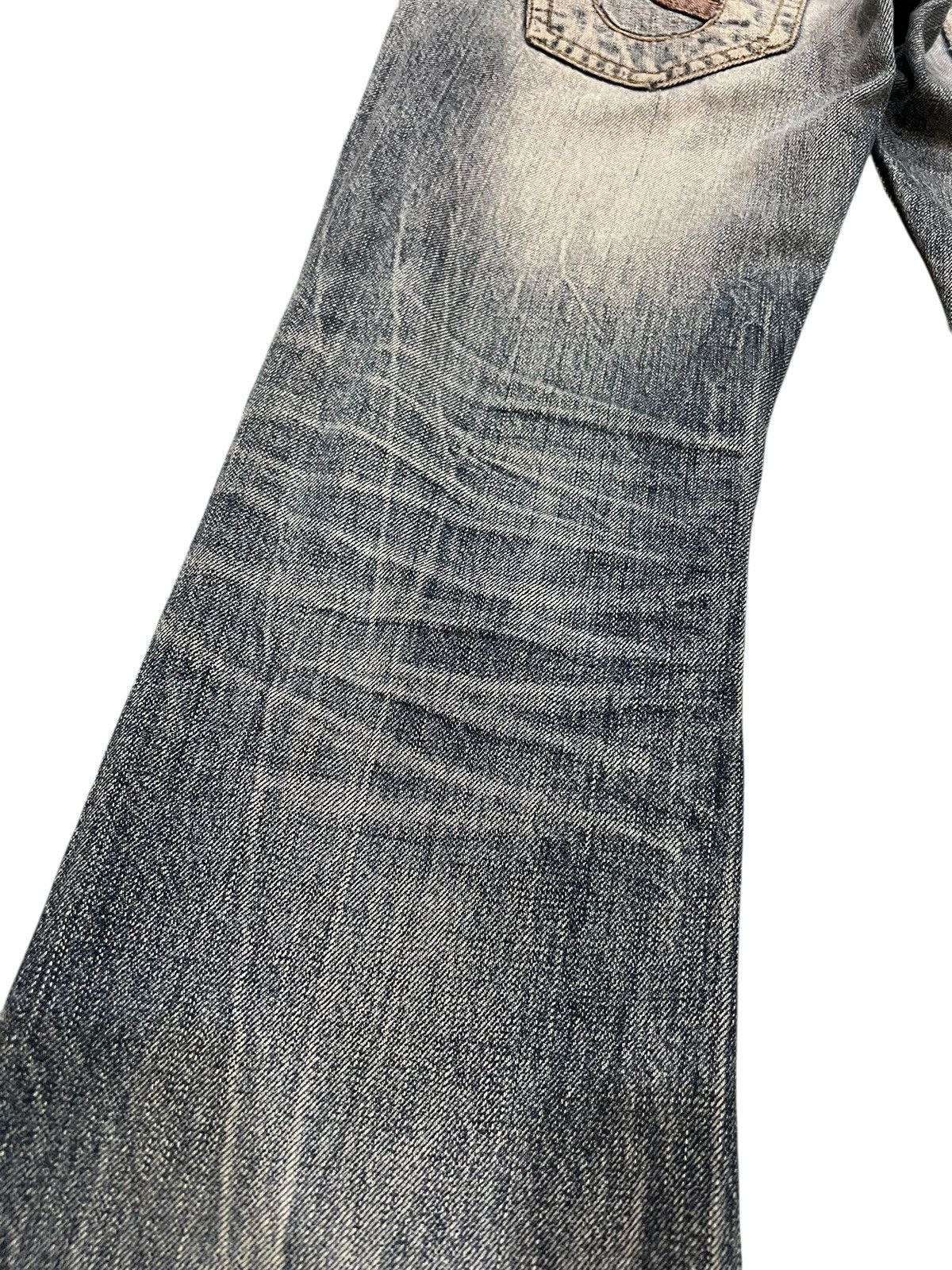 Japanese Brand Vintage Semantic Design Ditressed Flare Mudwash Jean Size US 31 - 13 Thumbnail