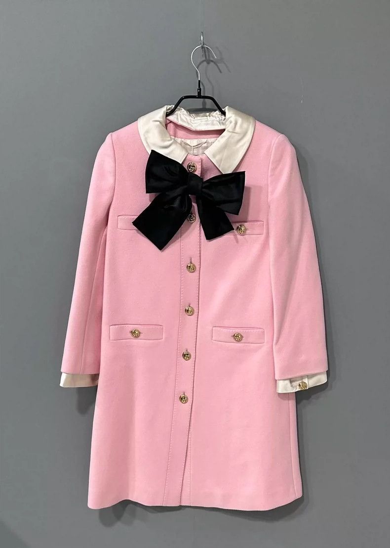 Gucci Gucci Pink bow wool coat 2506-Nextarrow Size XS / US 0-2 / IT 36-38 - 1 Thumbnail
