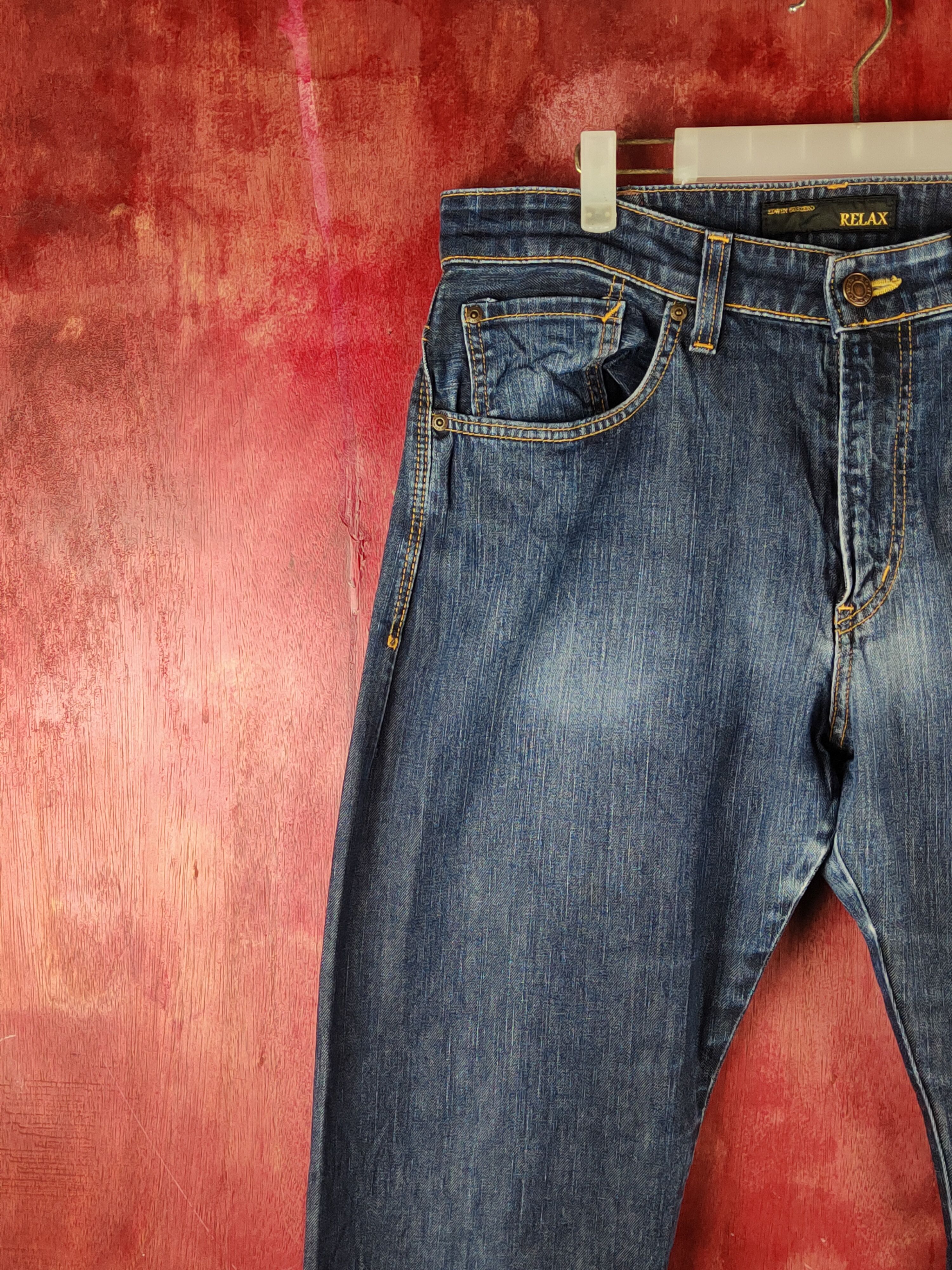 Edwin Edwin Dark Blue Distressed Ripped Jeans #S2336 Size US 34 / EU 50 - 2 Thumbnail