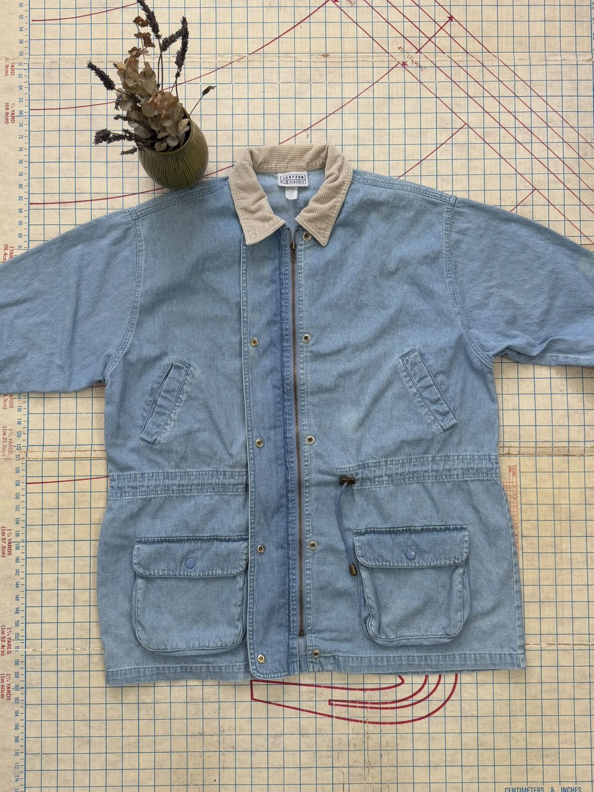 Jantzen × Vintage Vintage Jantzen Denim Chore Coat Barn Jacket Faded Denim Blu Size XL / US 12-14 / IT 48-50 - 8 Thumbnail