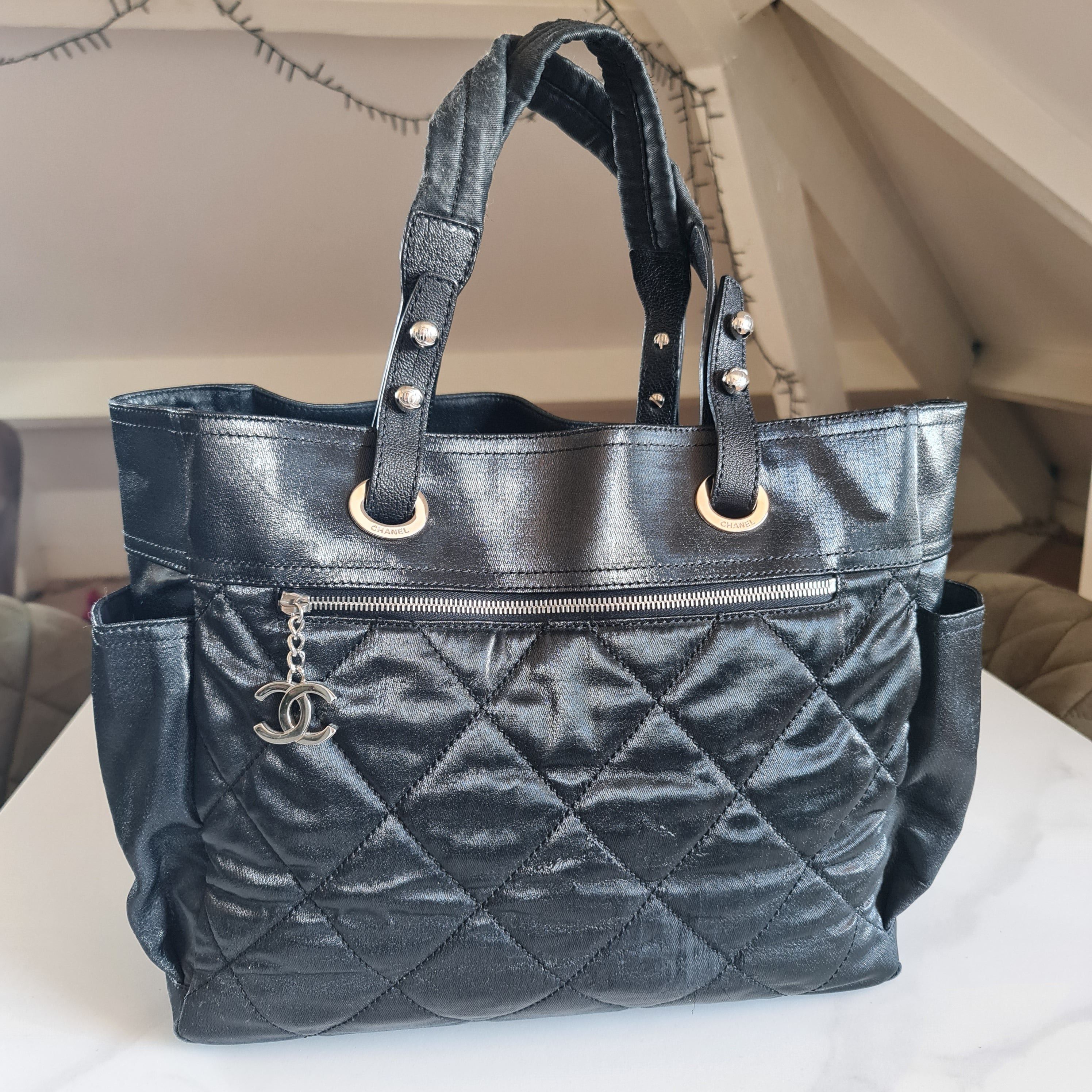 Chanel Chanel Black Fabric Biarritz Tote Bag Size ONE SIZE - 2 Thumbnail