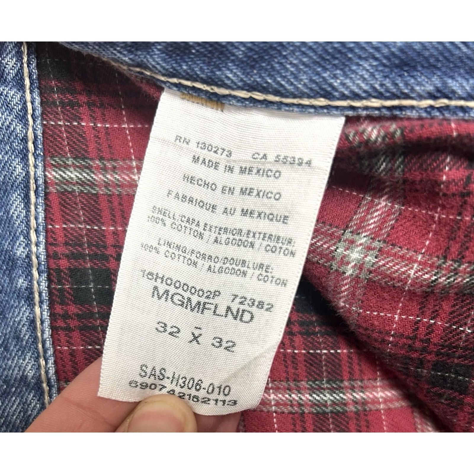 Denime VINTAGE Gander Mountain Jeans Mens 32x32 Blue Denim Straight Leg Flannel Lined Pants Regular Rise 5-Pocket USA VTG Size US 32 / EU 48 - 7 Thumbnail