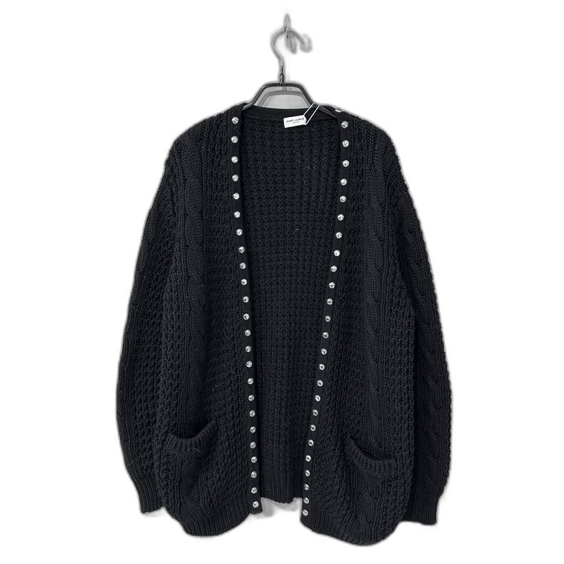 Saint Laurent Knit Cardigan with Studs