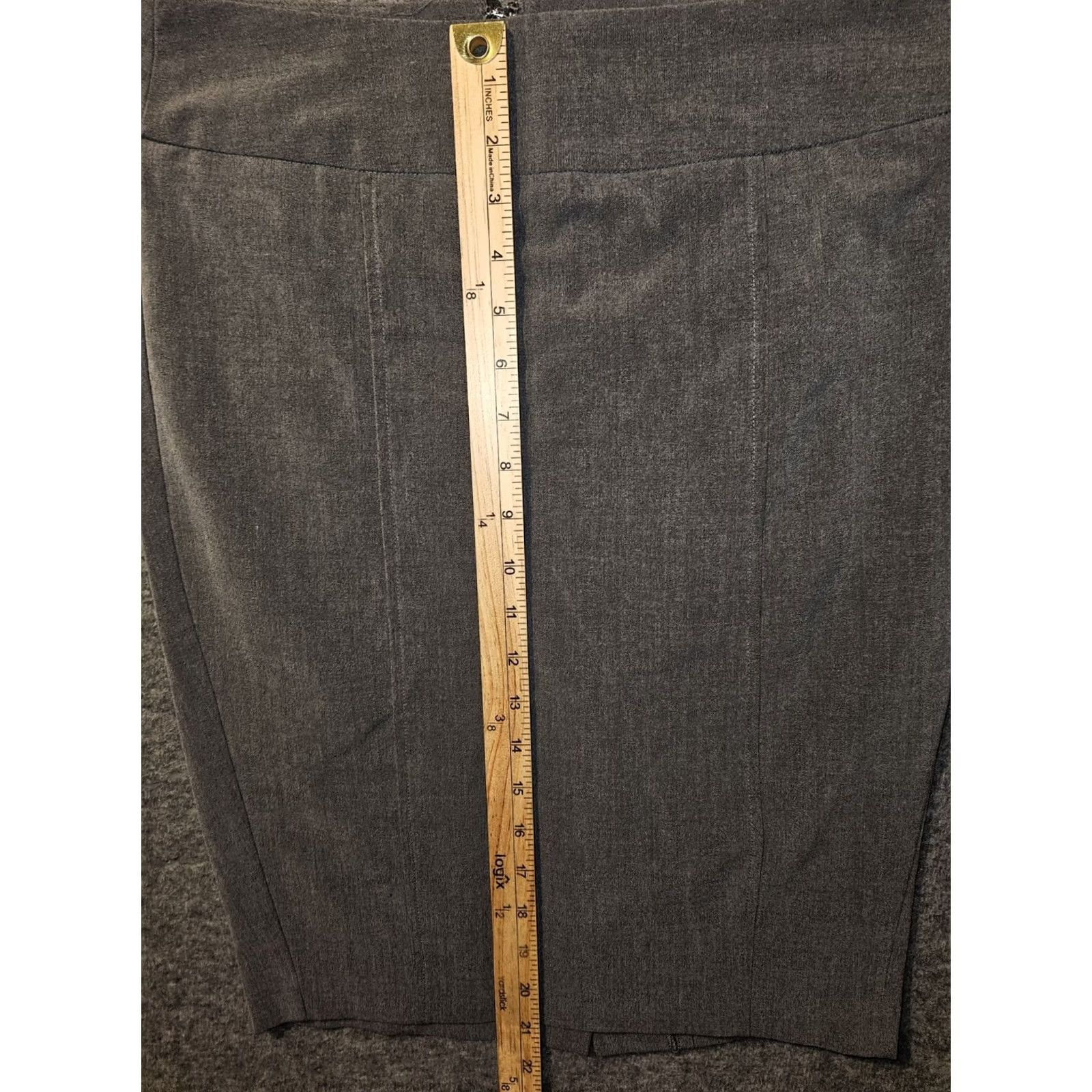 Guess GUESS Pencil Skirt Women 26 Gray Zip Hook & Loop Slit Workwear Stretch 90s City Preppy Vintage-Style Size 26" / US 2 / IT 38 - 5 Thumbnail