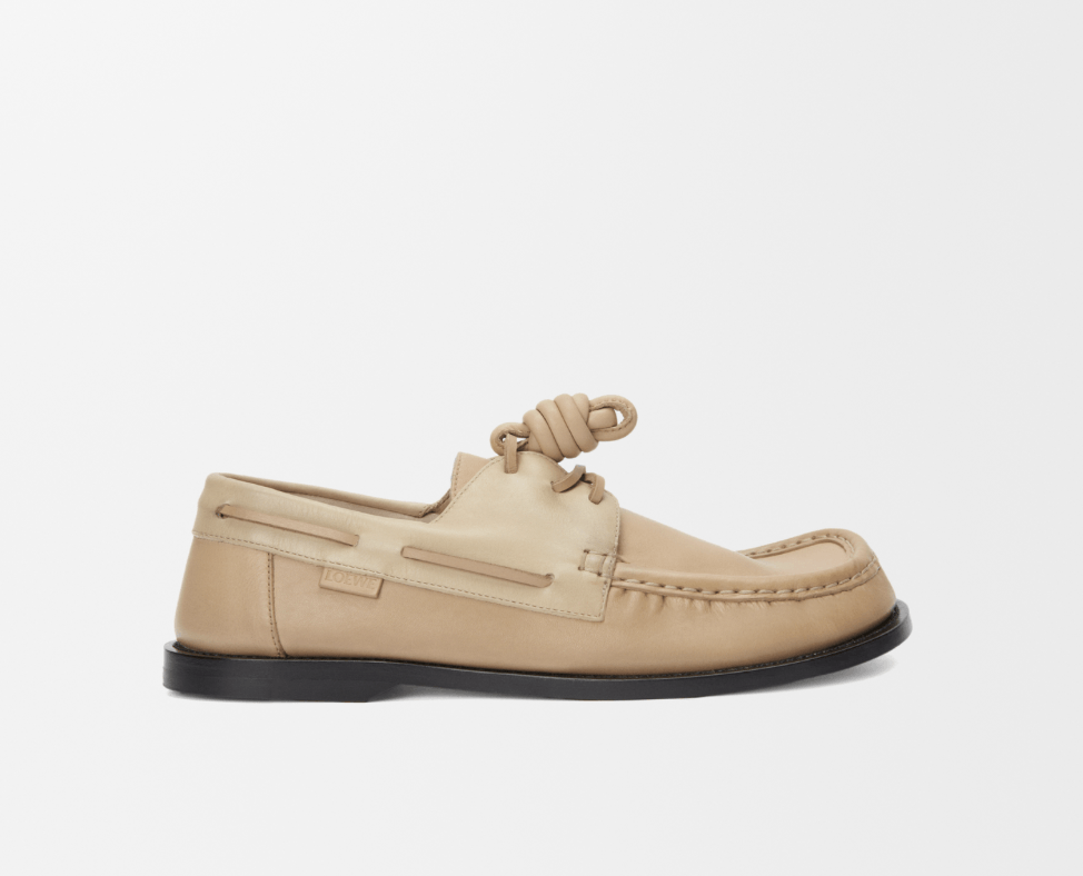 Loewe Loewe Campo Boat Shoe in Camel and Black Leather Size US 8 / EU 41 - 1 Thumbnail