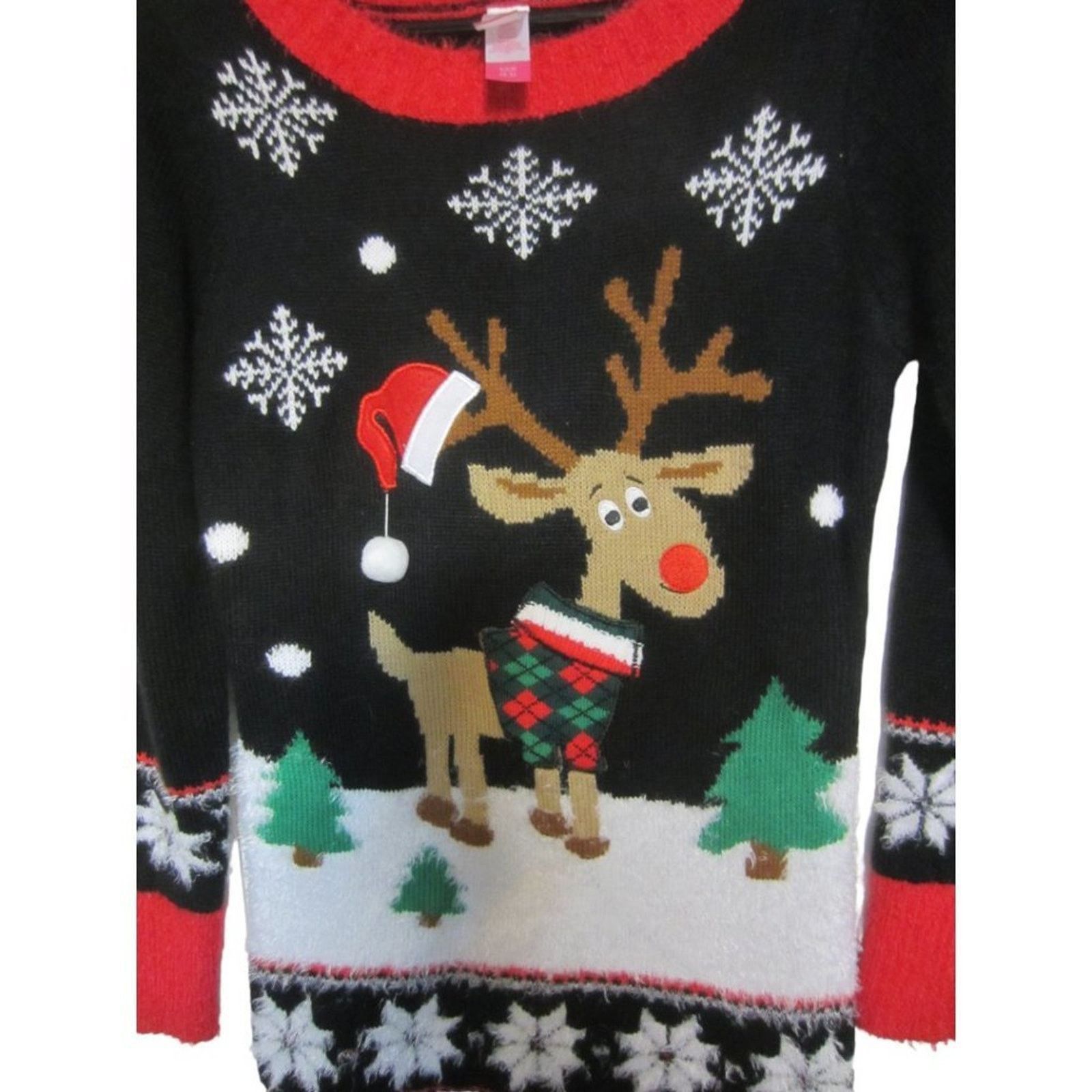Other Ugly Christmas Sweater Dress Black Red Rudolph Reindeer Size S / US 4 / IT 40 - 3 Thumbnail