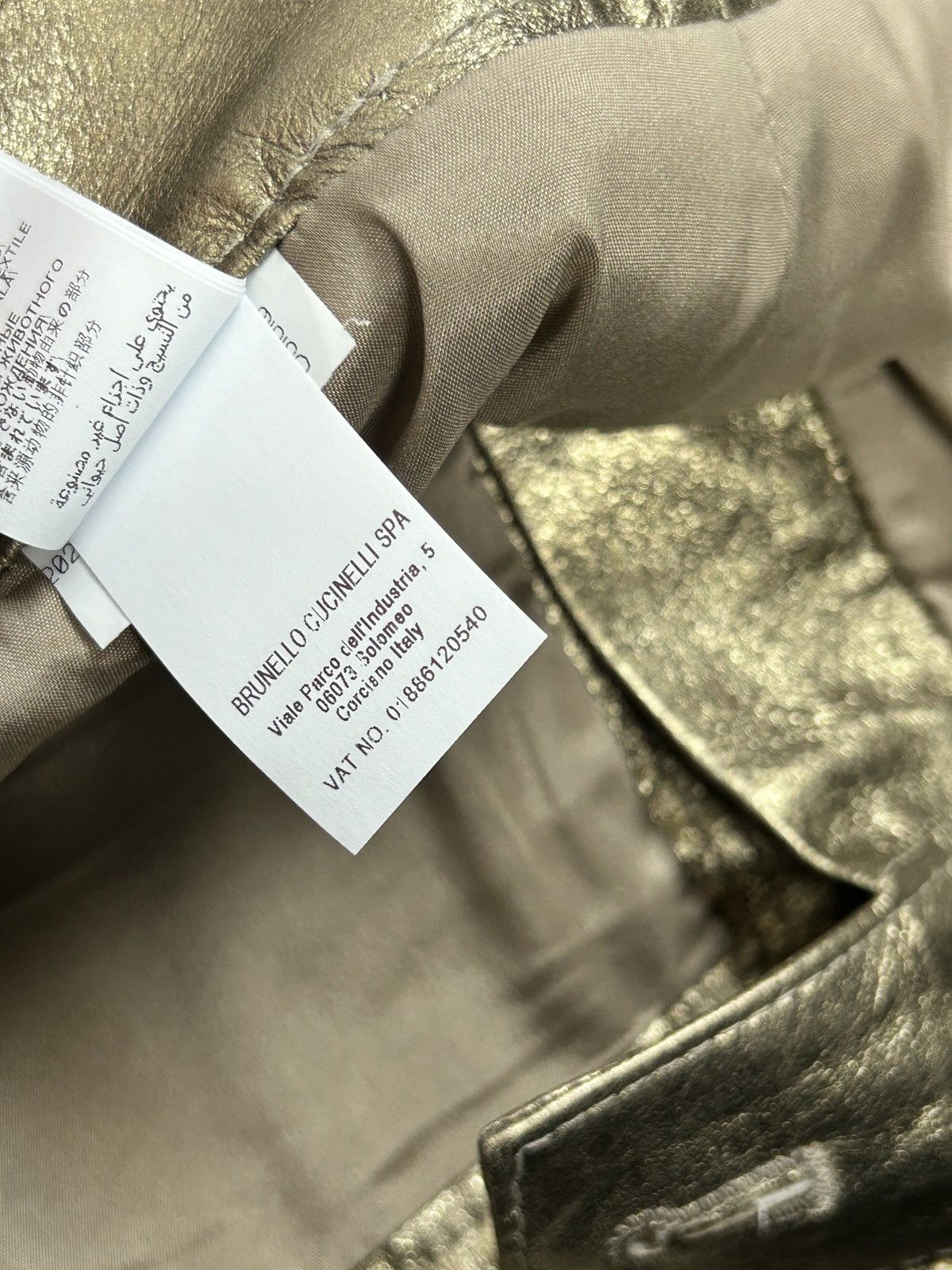 Brunello Cucinelli Brunello Cucinelli Gold Metallic Leather Trousers Pants Size 27" / US 4 / IT 40 - 12 Thumbnail