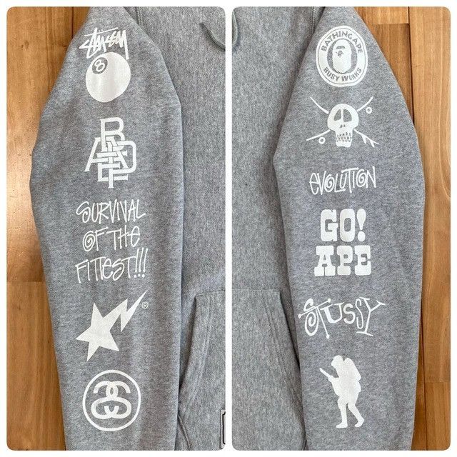 Bape × Stussy BAPE × Stussy Logo Full Zip Hoodie a bathing ape NIGO Size US M / EU 48-50 / 2 - 2 Thumbnail