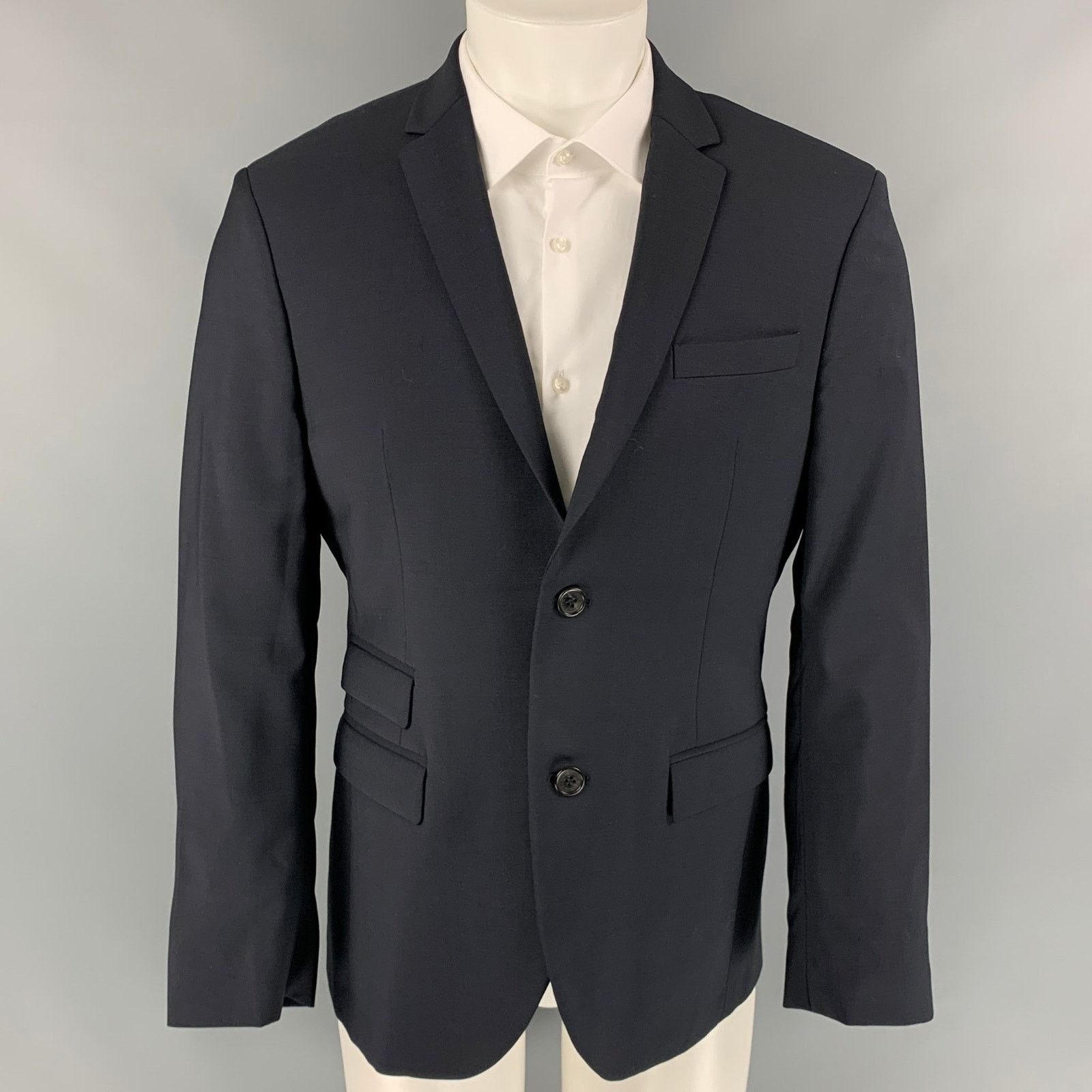 Neil Barrett Size 40 Navy Wool Single Breasted Slim Fit Sport Coat Size 40R - 1 Thumbnail