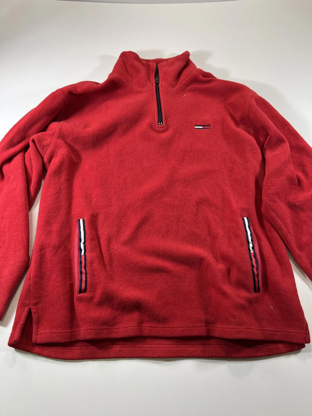 Tommy Jeans Tommy Jeans Red Fleece Half-Zip Pullover Sweater size L Size US L / EU 52-54 / 3 - 1 Thumbnail