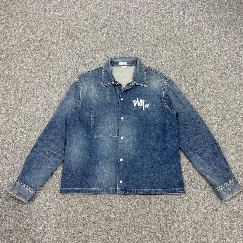 Dior Dior Blue Denim Jacket for Men 0089 Size US L / EU 52-54 / 3 - 1 Thumbnail
