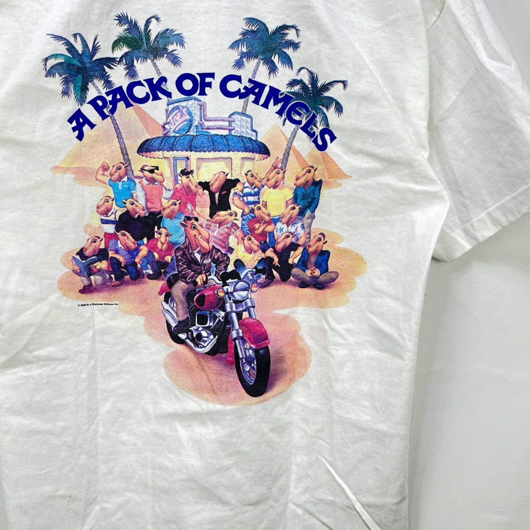 Camel VINTAGE 90s Camel T-Shirt White XL Short Sleeve Graphic Print Men Size US XL / EU 56 / 4 - 2 Thumbnail