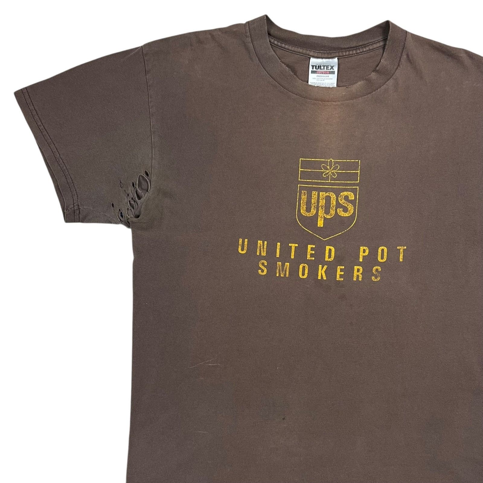 Tultex × Vintage Vintage 90s Tultex UPS United Pot Smokers faded worn tee Size US L / EU 52-54 / 3 - 4 Thumbnail