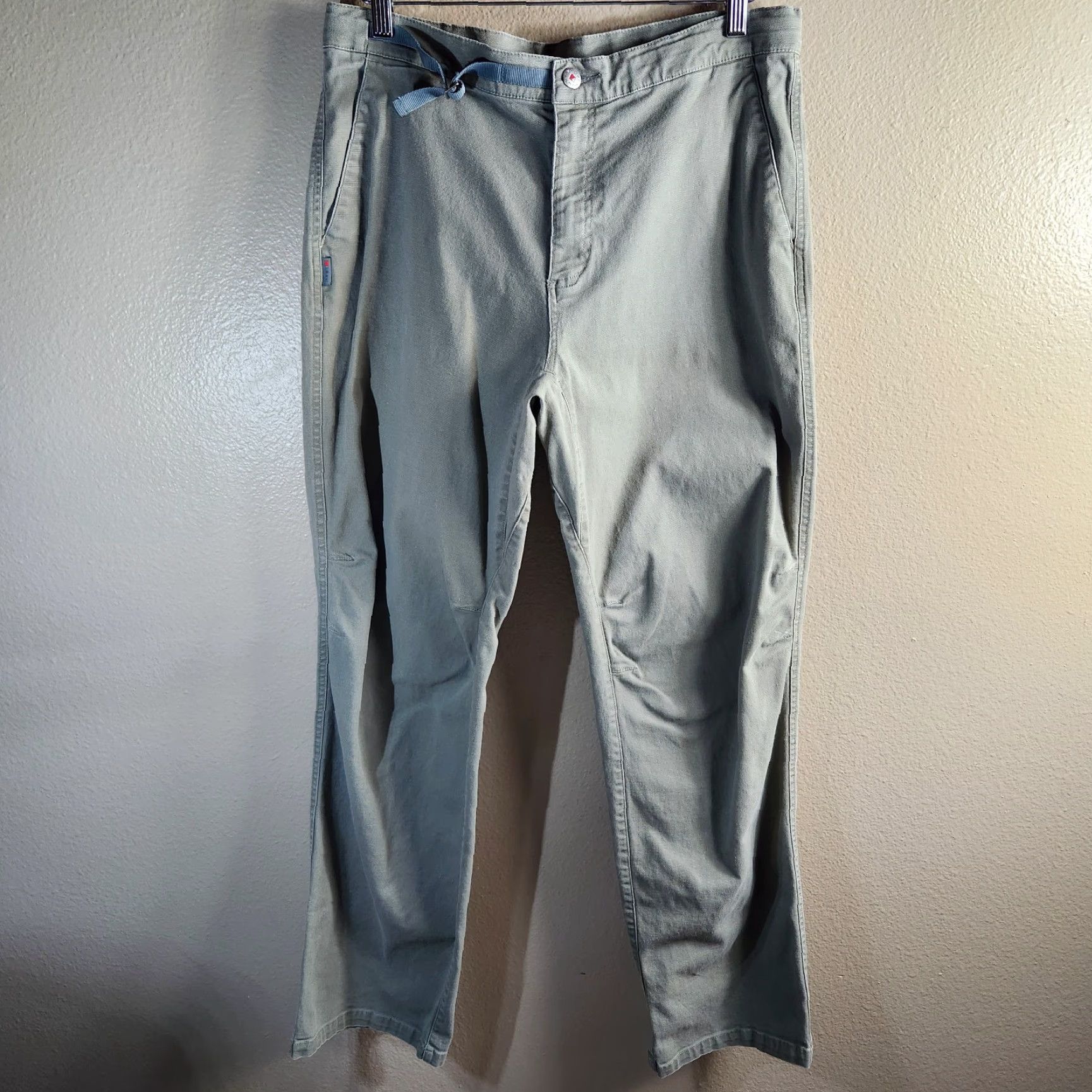 Olive Blurr Womens L Olive Green Camping Utility Workwear Canvas Straight Leg Pants Size 36" / US 14 / IT 50 - 2 Thumbnail