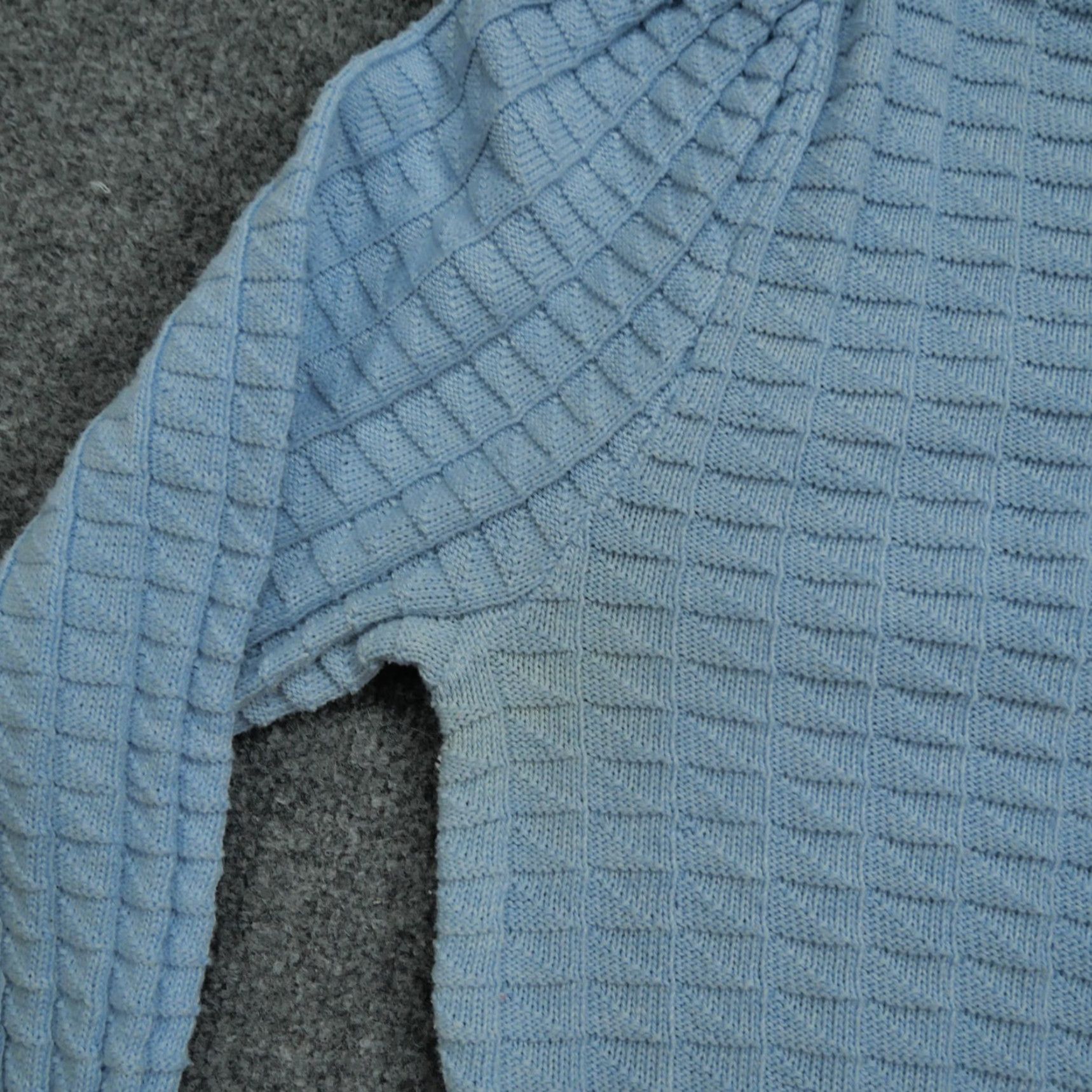 Vintage VINTAGE Kate Collins Kate Williams Sweater 80s Pullover Textured Blue Crew Neck 3/4 Sleeve Womens M Size M / US 6-8 / IT 42-44 - 3 Thumbnail