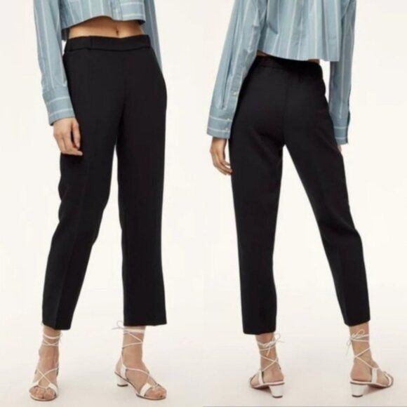 Pantalon Cropped Aritzia Wilfred Jallade - Taille 0, Taille Haute, En Crêpe Bleu