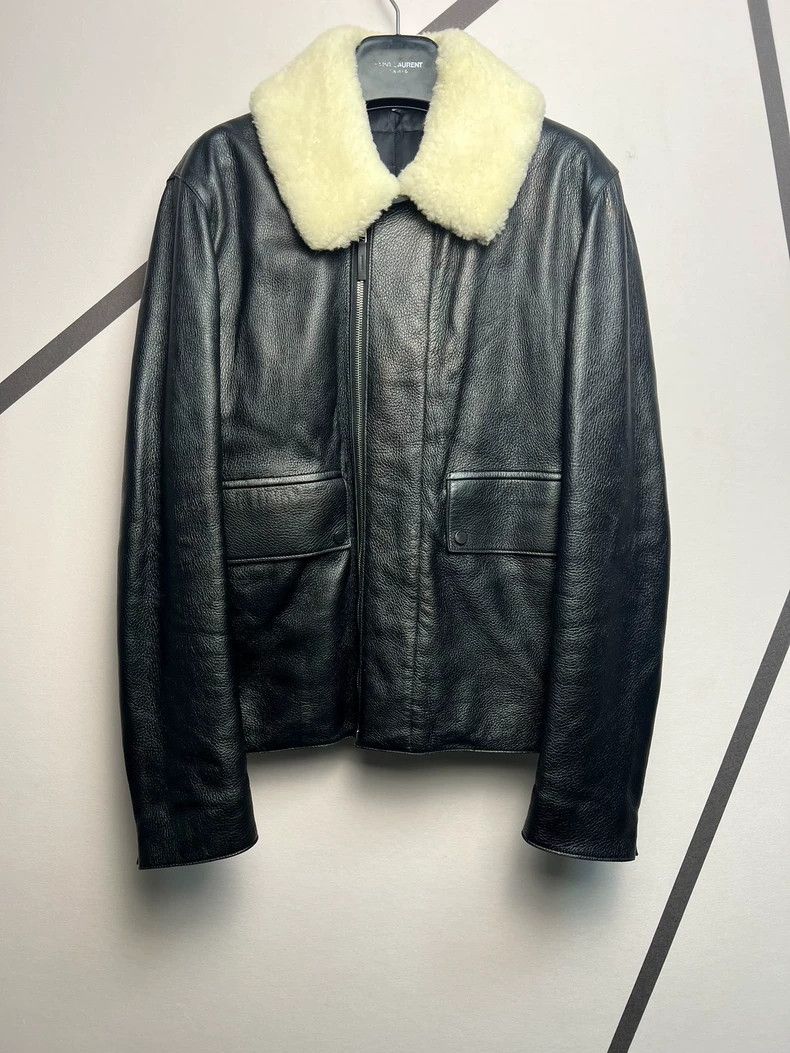 Dior Dior Black Shearling Collar Leather Jacket Size US XL / EU 56 / 4 - 1 Thumbnail