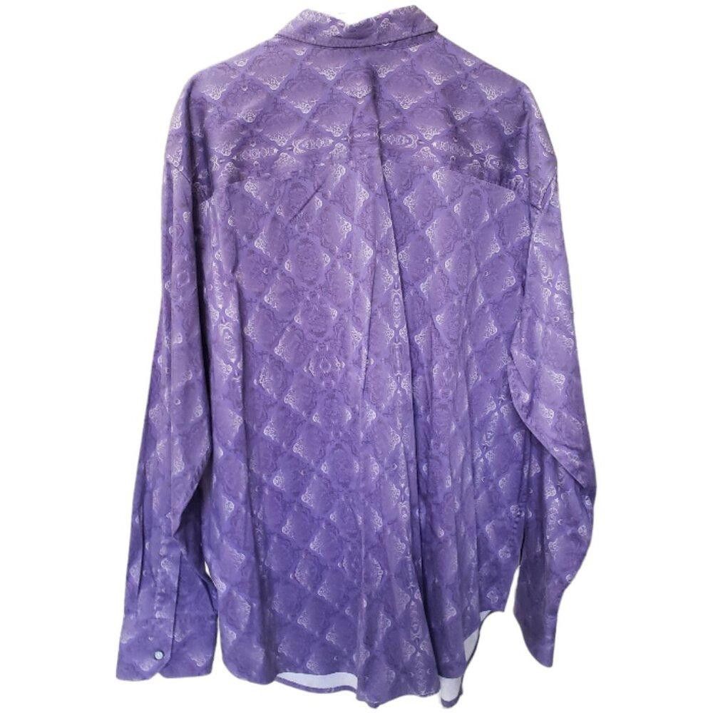 Robert Graham CT1544 Robert Graham Purple Men's Dress Shirt 2XL Size 48R - 3 Thumbnail