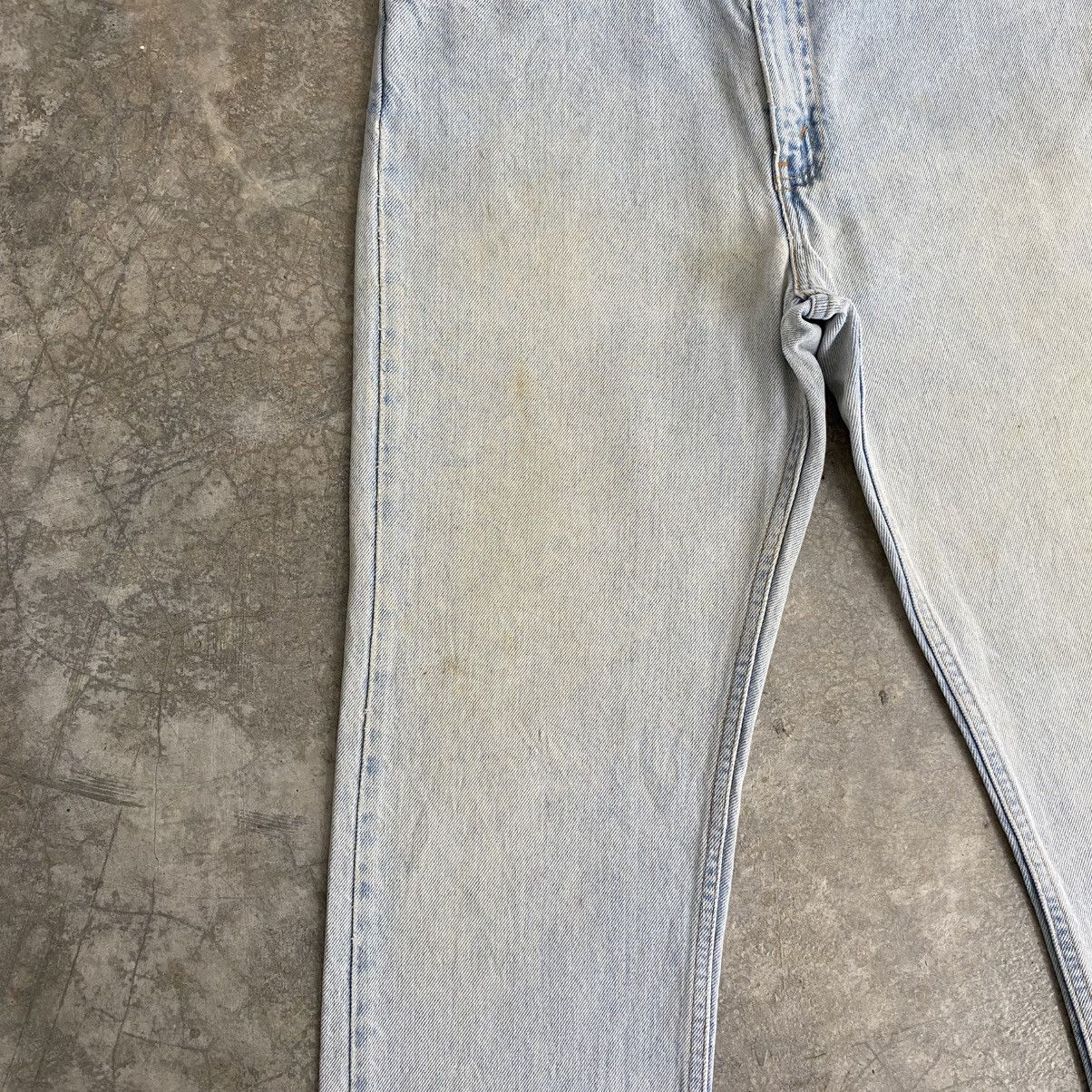 Levi's Vintage 1996 Levis 505 Orange Tab Light Blue Dirty Jeans Size US 34 / EU 50 - 6 Thumbnail