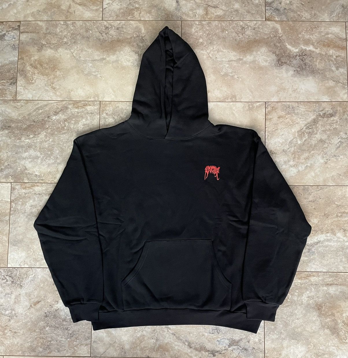 Revenge Exclusive Revenge Red Embroidered Basic Hoodie Black XXL Grailed