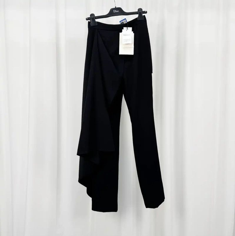 Alexander McQueen Alexander McQueen Black Cotton Irregular Logo Pants 0089 Size 36" / US 14 / IT 50 - 1 Thumbnail