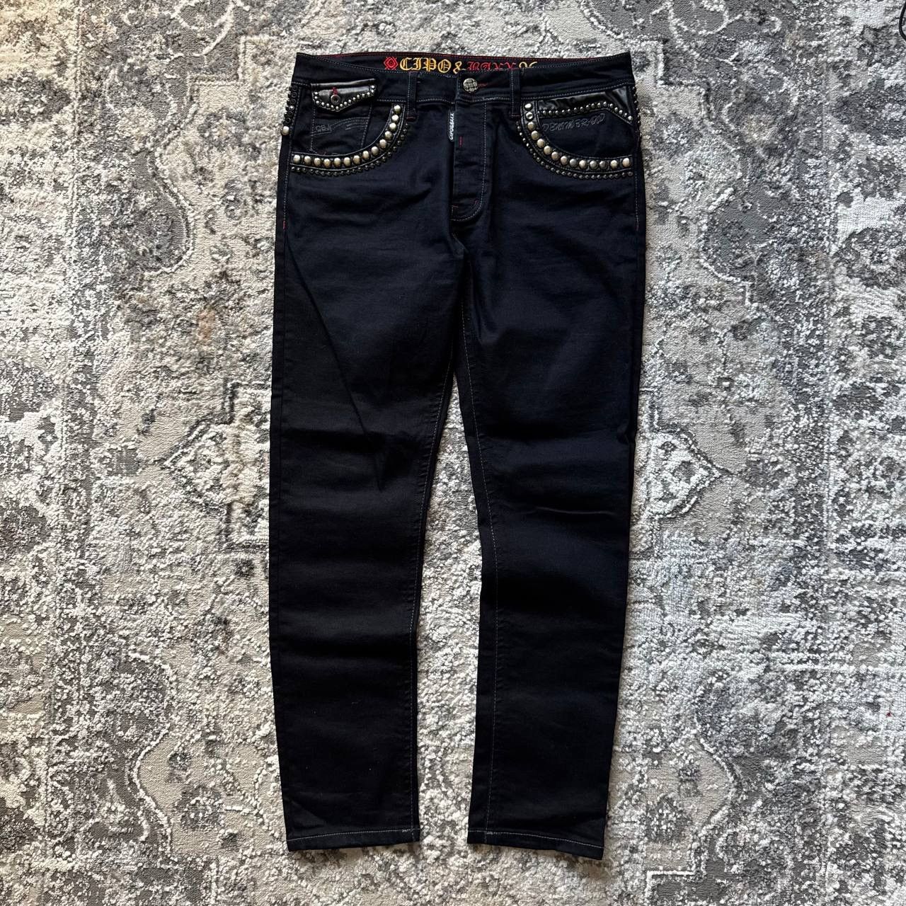 Affliction Affliction Cipo & Baxx Pinned Goth Punk Alternative Jeans Size US 34 / EU 50 - 2 Thumbnail