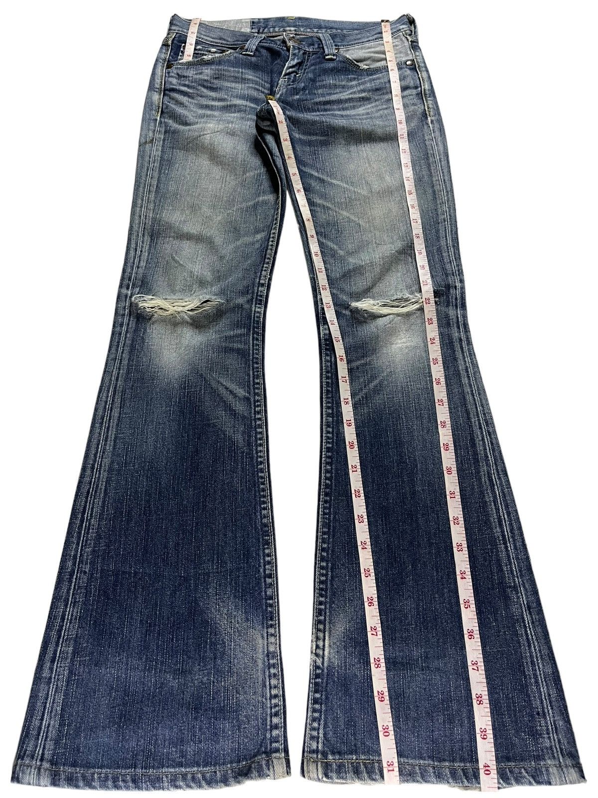 Vintage 90s Levis Star Faded Wash Distressed Flare Jeans
