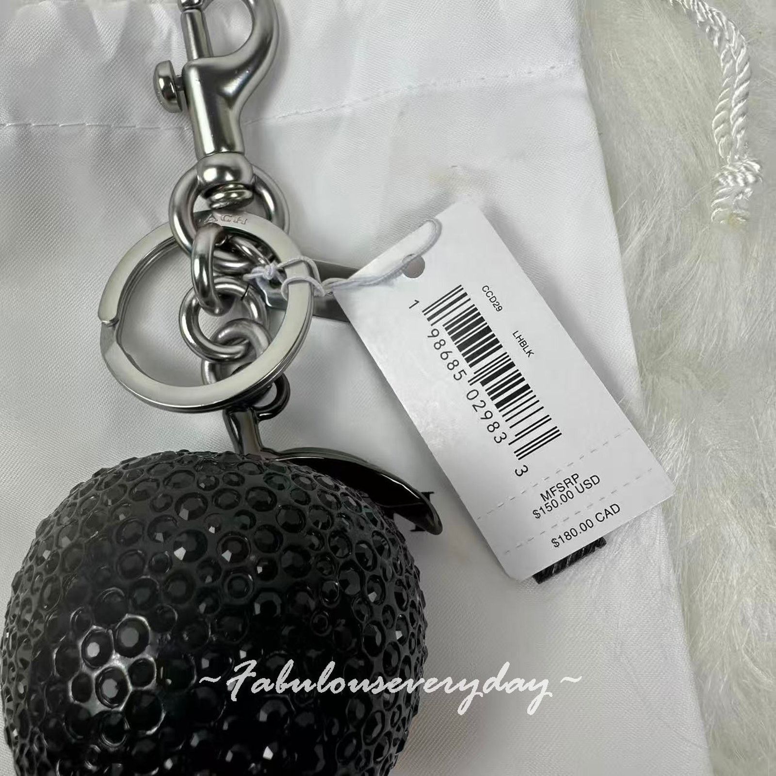 Coach Coach Crystal Apple Bag Charm In Silver/Black CCD29 Size ONE SIZE - 6 Thumbnail