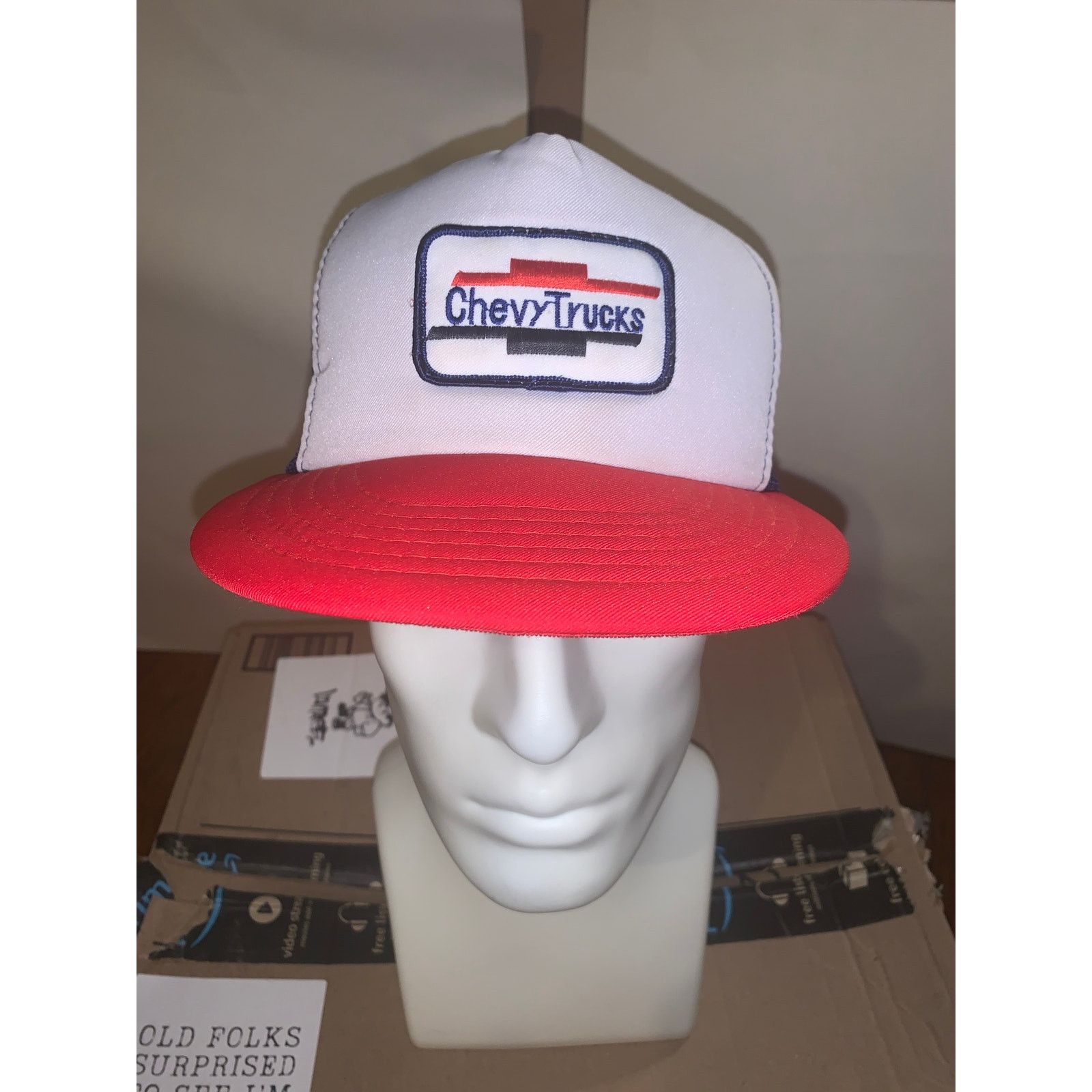 Chevrolet × Vintage Vtg Chevy Trucks Snapback Trucker Hat Red White Blue Taiwan Size ONE SIZE - 1 Thumbnail