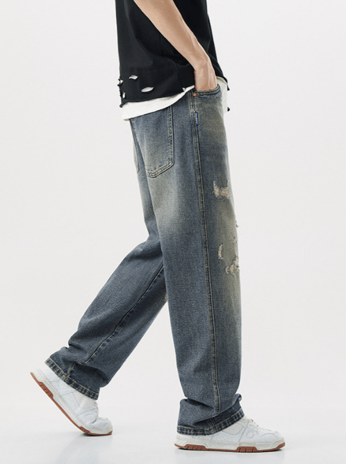 Japanese Brand × Jean Japanese retro washed old fashioned ripped jeans Size US 32 / EU 48 - 3 Thumbnail