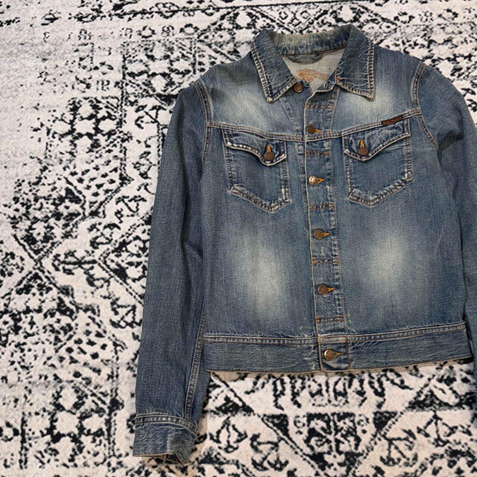 Nudie Jeans × Vintage Vintage Nudie Jeans Blue Cotton Denim Trucker Jacket Size S Size US S / EU 44-46 / 1 - 4 Thumbnail