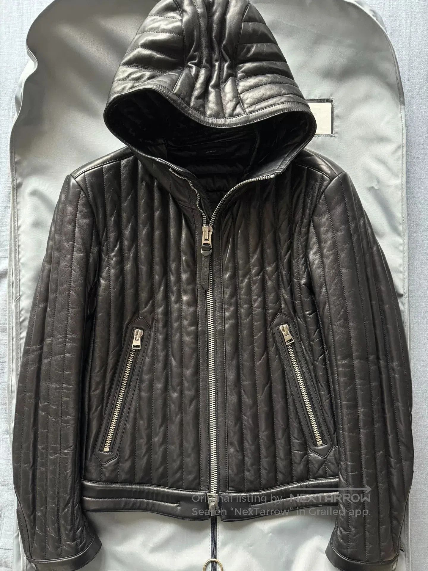 Tom Ford TOM FORD Quilted Hooded Leather Jacket. Size US M / EU 48-50 / 2 - 1 Thumbnail