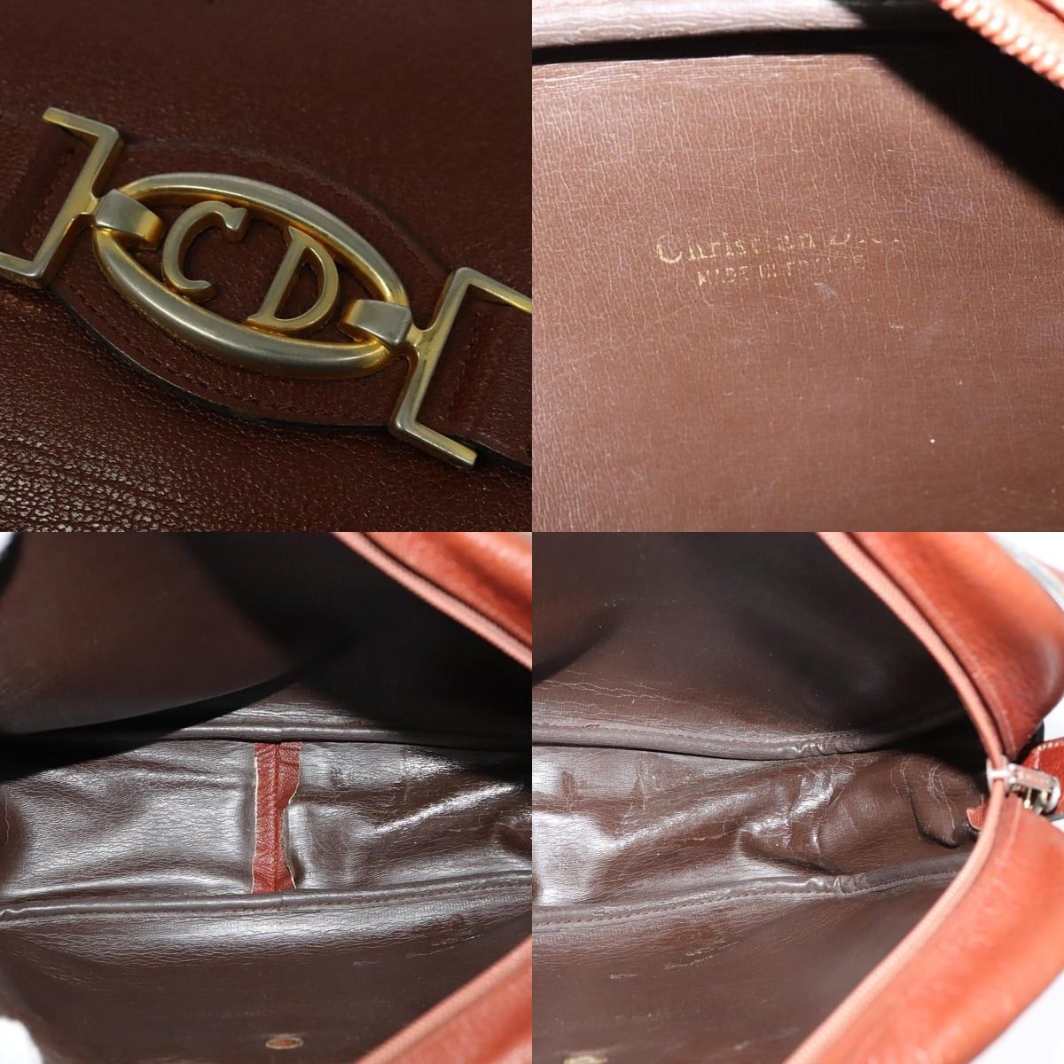 Dior DIOR Shoulder Bag Leather Brown Gold Size ONE SIZE - 11 Thumbnail