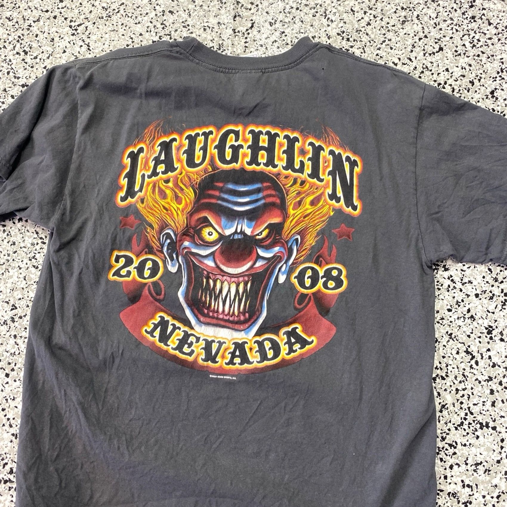 Vintage VINTAGE Laughlin Clown Shirt Adult Large Grey Clowns Halloween Circus Flames Y2K Clowns Halloween Horror Punk Mens Shirt Size US L / EU 52-54 / 3 - 5 Thumbnail